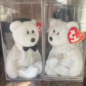 Ty Beanie Babies Wedding Bears - Black and White